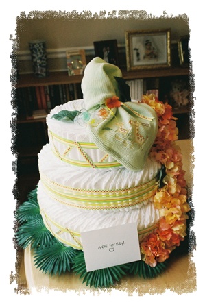 This is a diaper cake I made.